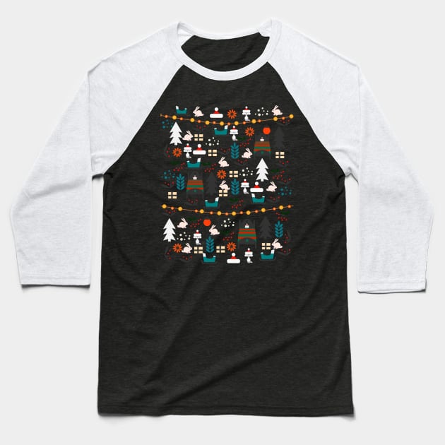 Everybody's waiting for Santa Baseball T-Shirt by CocoDes